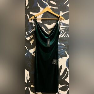 Lulu's Deep Green Velvet Dress